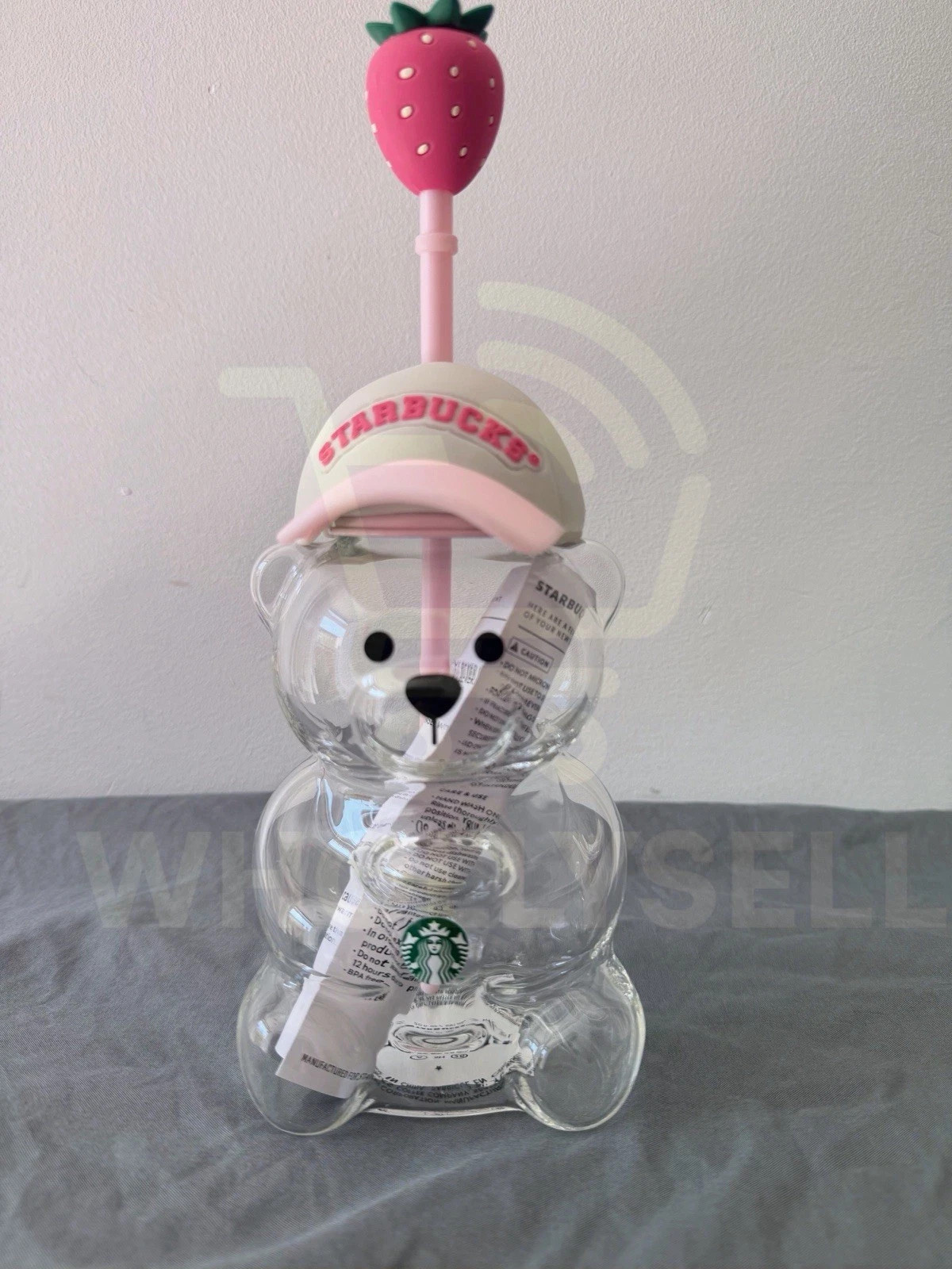 New 2026 Starbucks Bearista Bear Cup Tumblers Strawberry Topper Baseball cap