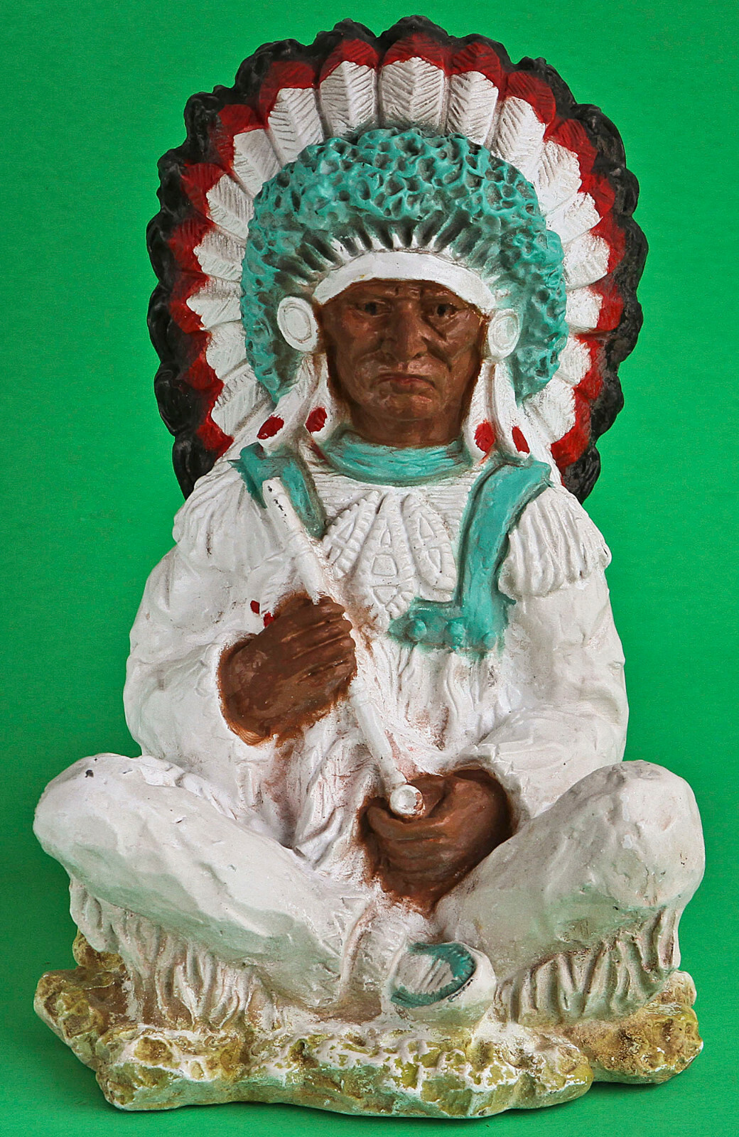 Universal Statuary Corp Chicago Native American Chief Chalkware 1972 No 225
