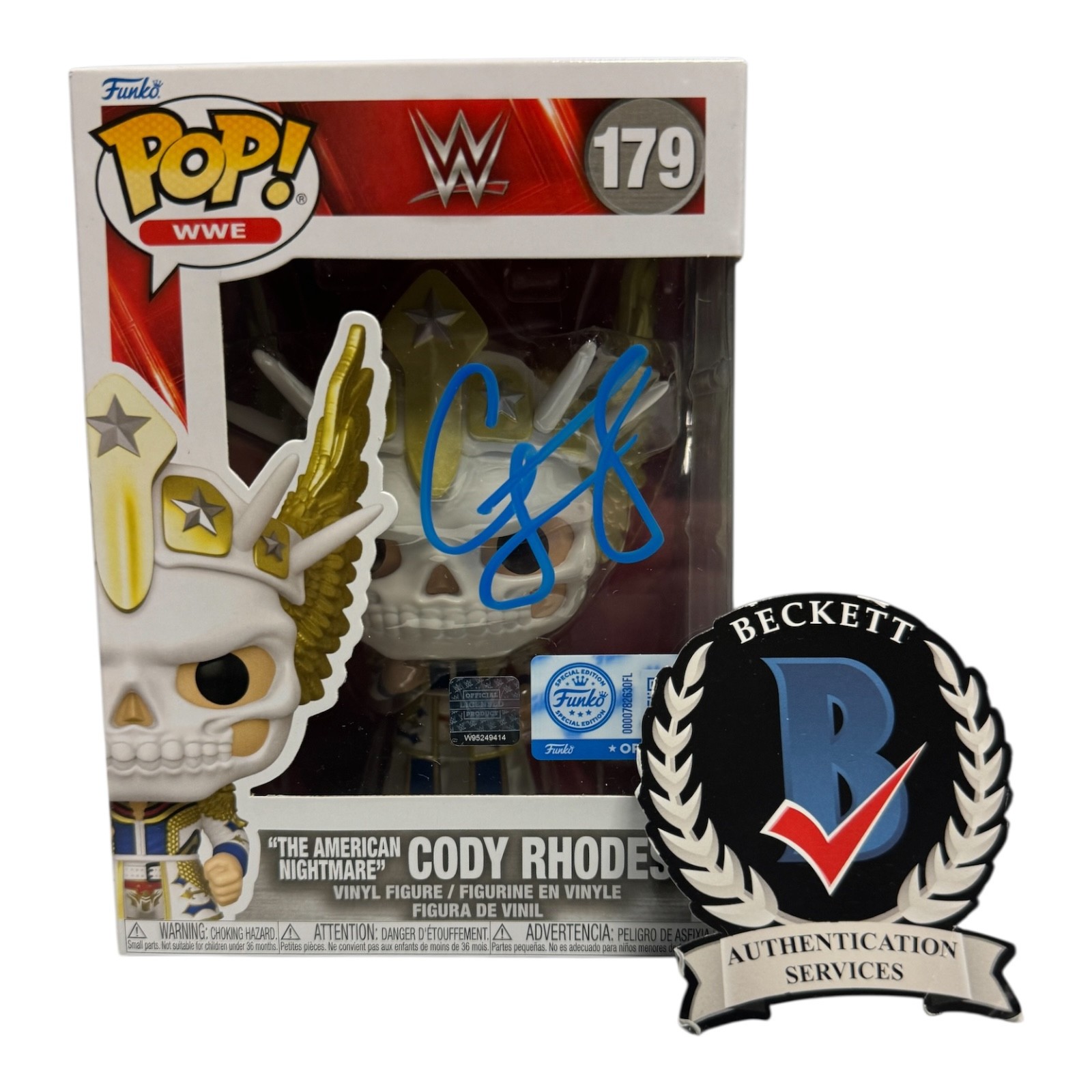Cody Rhodes Signed Autograph WWE Funko Pop 179 Beckett The American Nightmare