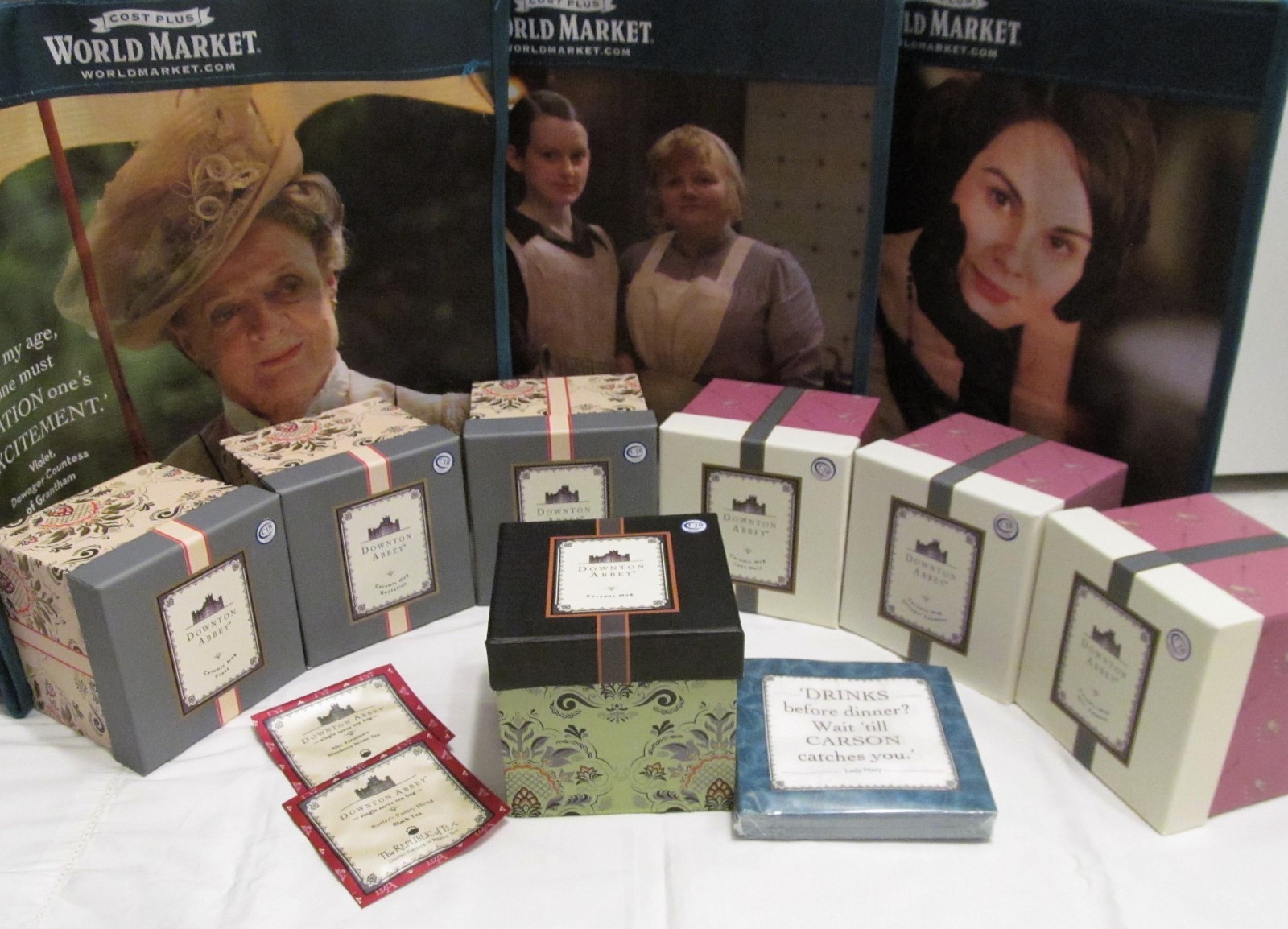Downton Abbey Coffee Tea Cup Mug COMPLETE SET Cost Plus World Market New in Box