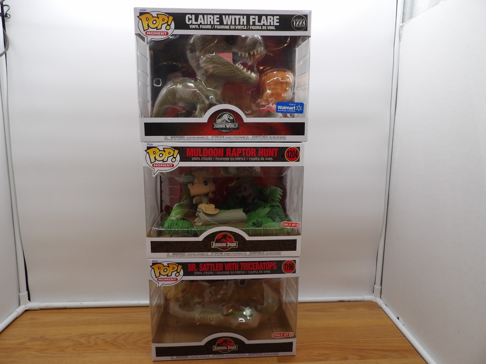Funko Pop Moments: Jurassic Park - Dr. Sattler/ Triceratops/1204 Muldoon/1223