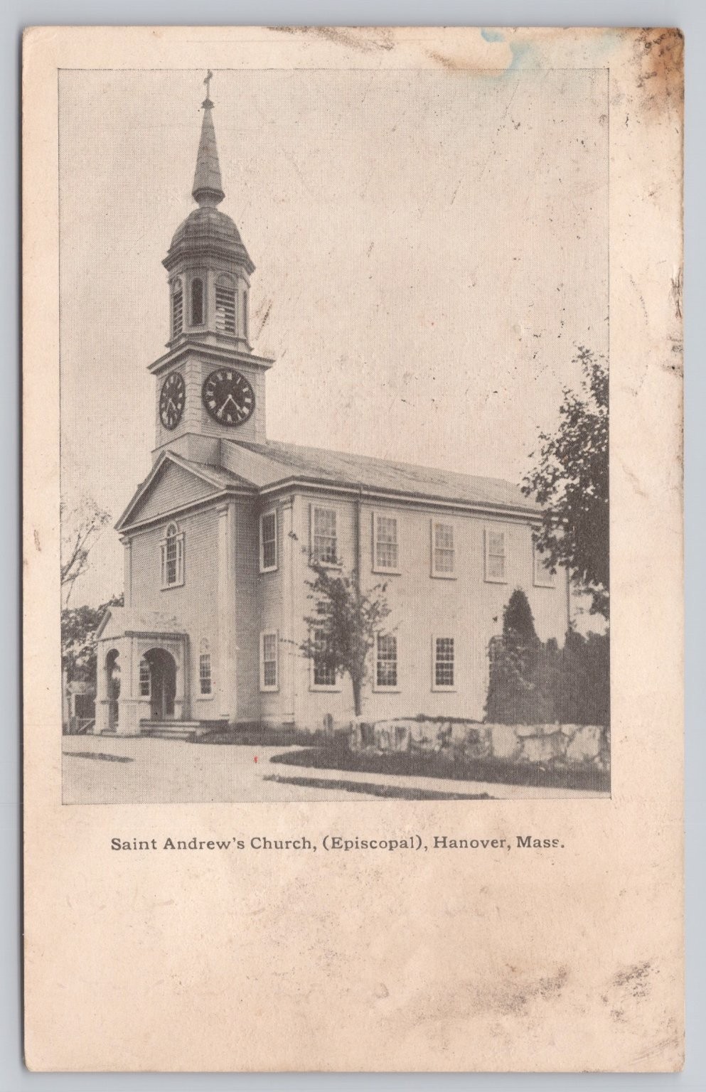 1907 Saint Andrew\'s Church Hanover Massachusetts Postcard
