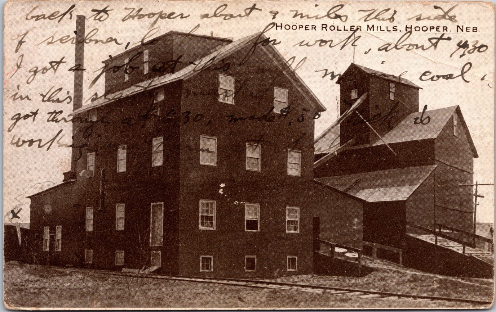 PC6571 NE Nebraska Hooper Rollers Mills Building Dodge County Postcard PC6571 NE Nebraska Hooper Rollers Mills Building Dodge County Postcard