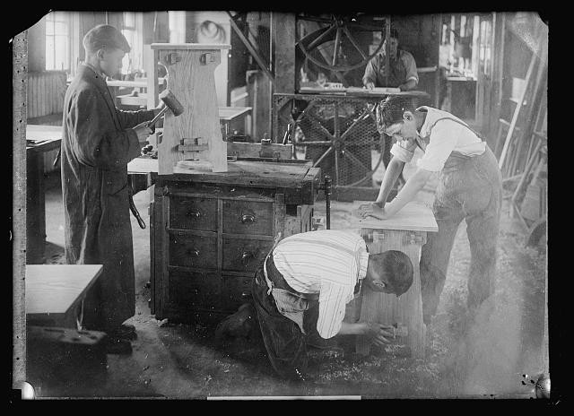 Photo:Buffalo N.Y. 1918 Prevocational School #47 Making Tabourets
