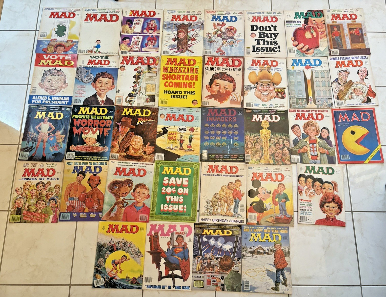 Lot 36 Vintage MAD Magazines 1979-84 209-219,221-241,243-245-E.T.,Indiana Jones