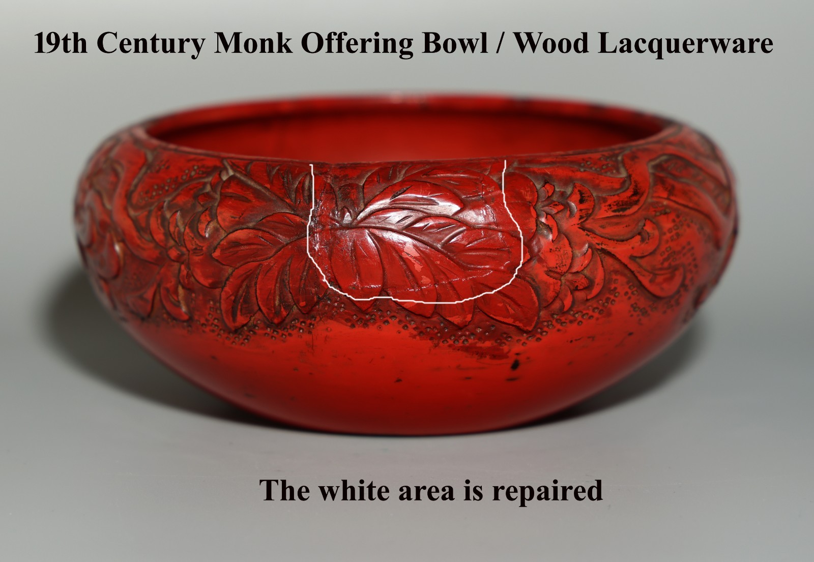 Real Tibet 1800s Old Antique Buddhist Wood Lacquerware Monk Offering Patra Bowl