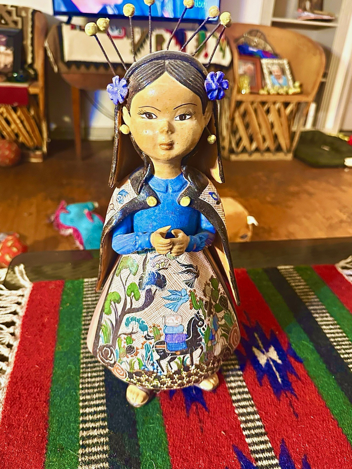 OLD VINT TAXCO MEXICO HAND PAINT SCENIC CERAMIC DOLL 17” RARE SCARCE  $1200. WOW