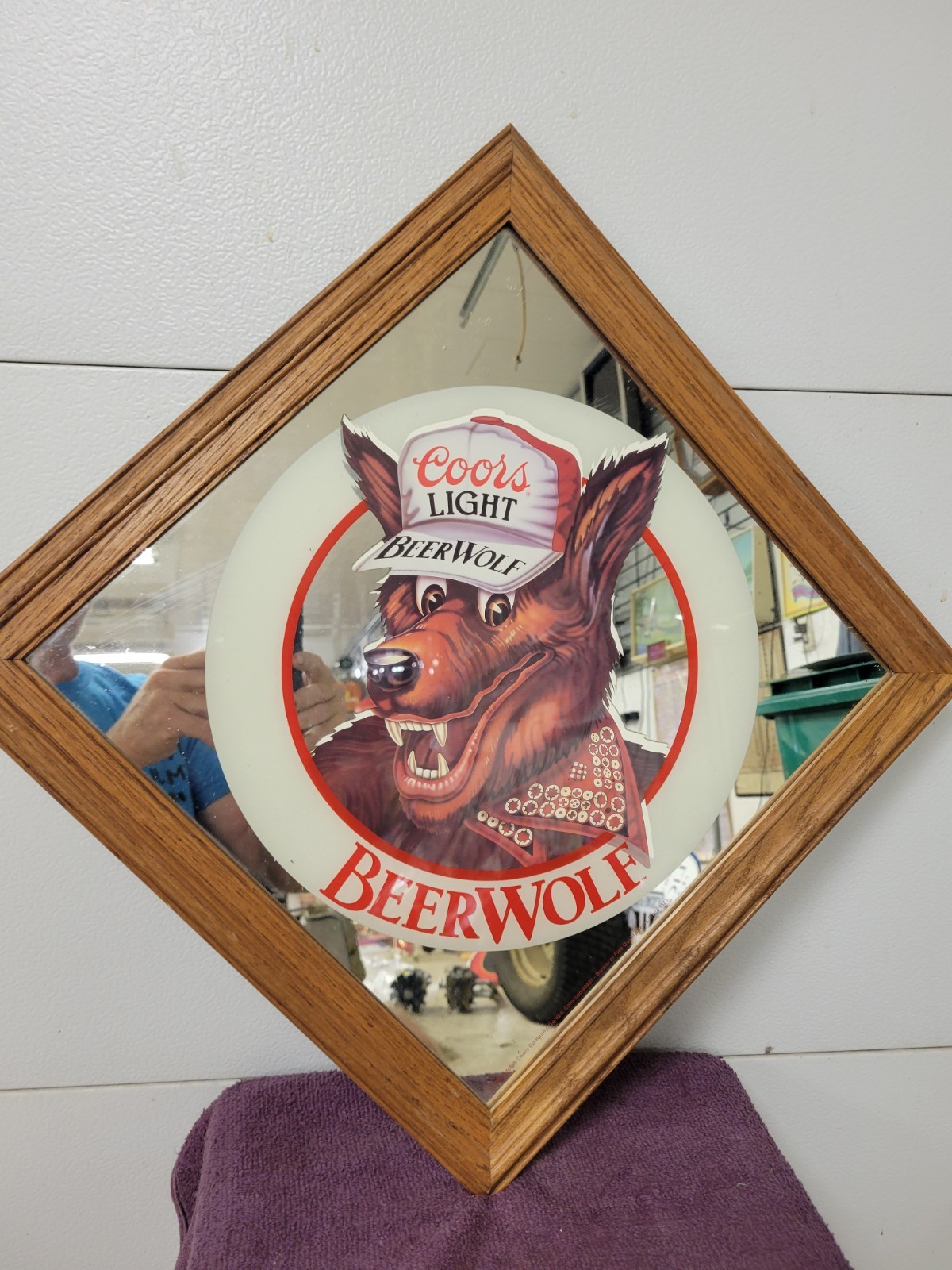 Vintage Coors Light Beer Mirrors Beer Wolf Advertisement Mirror 15.5