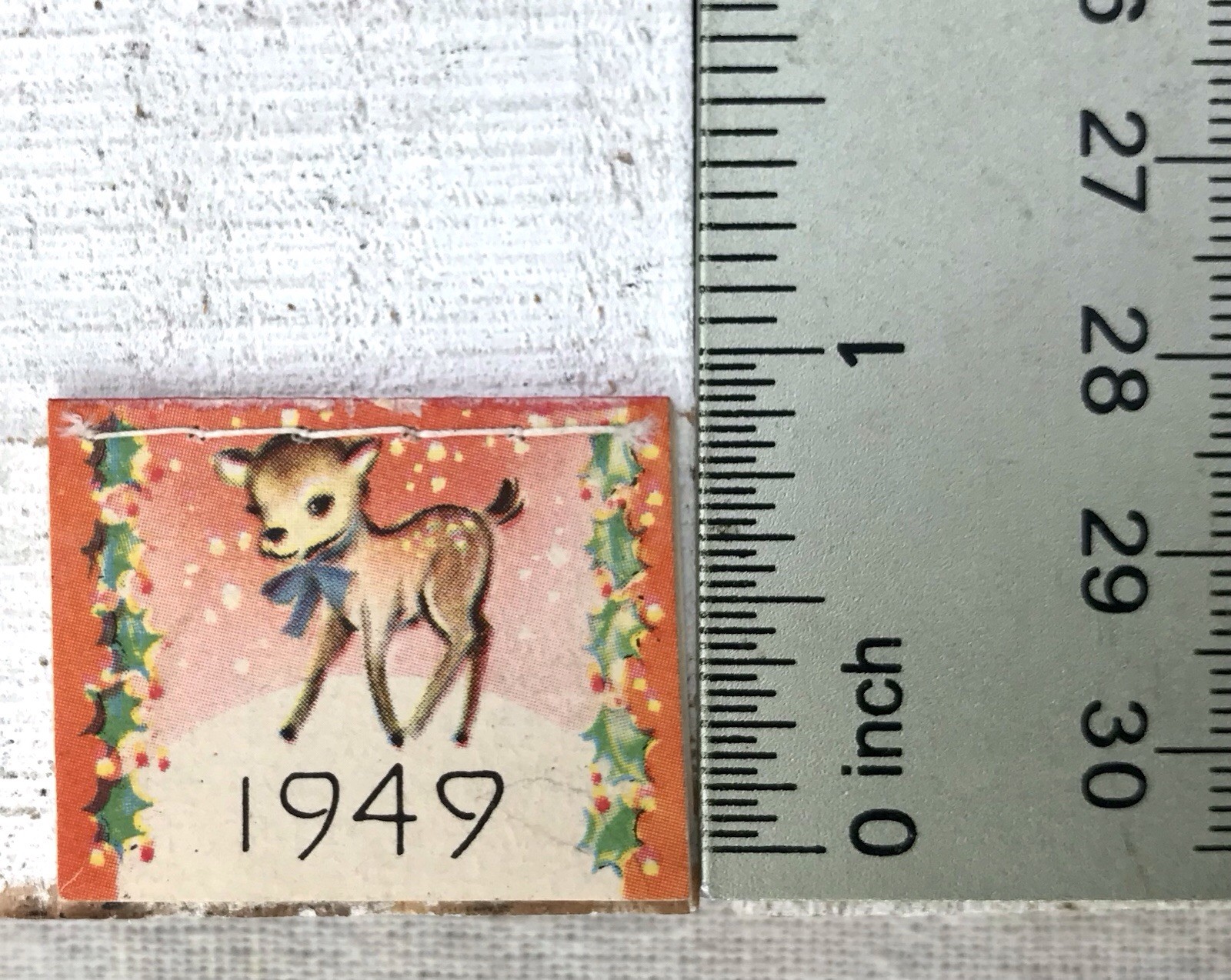 Antq Rare 1909 Miniature Calendar 1” Kitschy Deer Christmas Holiday Scene VTG Antq Rare 1909 Miniature Calendar 1” Kitschy Deer Christmas Holiday Scene VTG