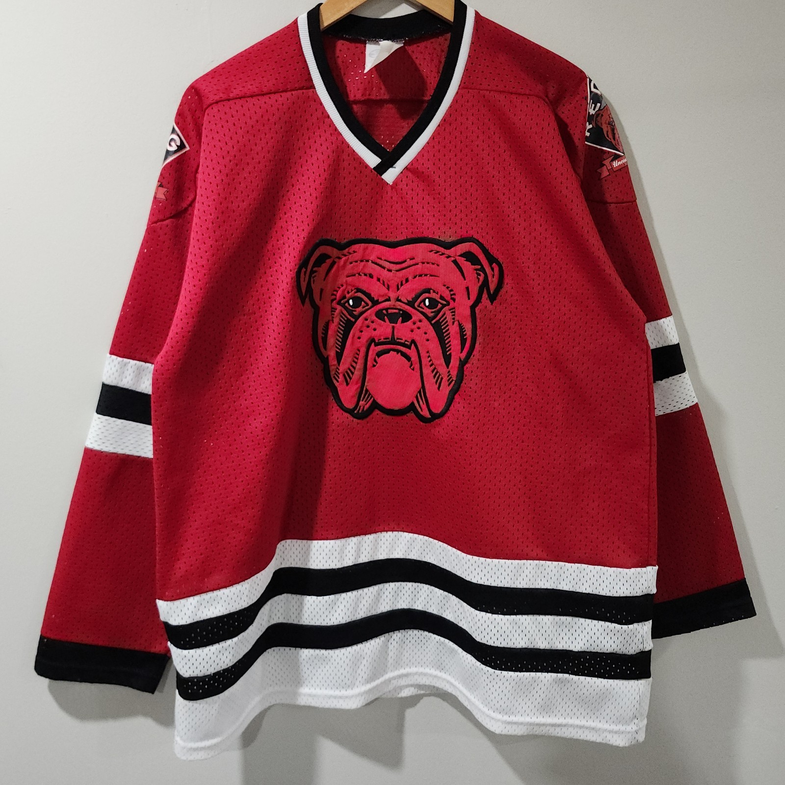 Vintage Red Dog Beer Hockey Jersey Mesh Promo Rare Punk Sport Skate USA Large