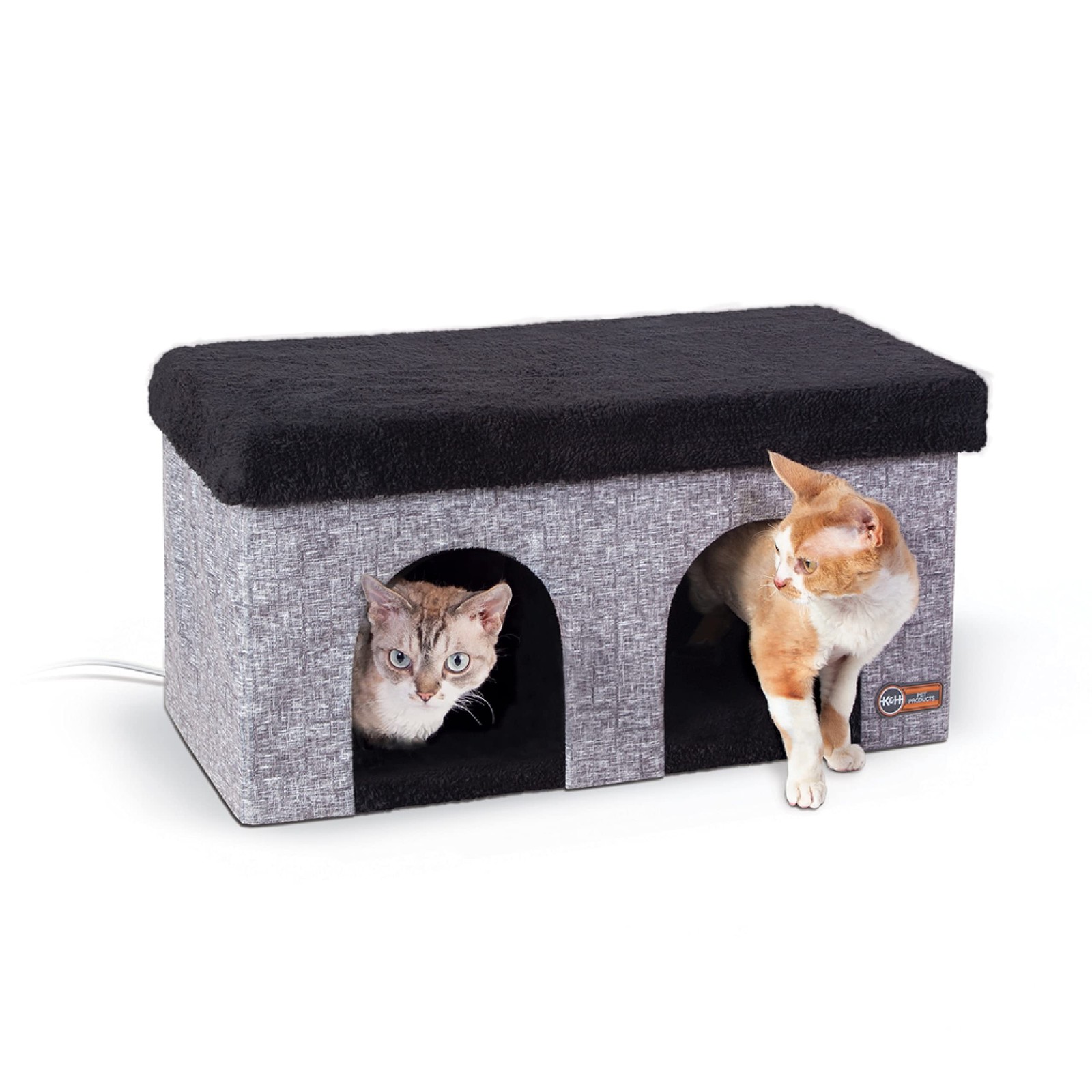 K&H Pet Products Thermo-Kitty Duplex Classy Gray 12 X 24 X 12 Inches K&H Pet Products Thermo-Kitty Duplex Classy Gray 12 X 24 X 12 Inches