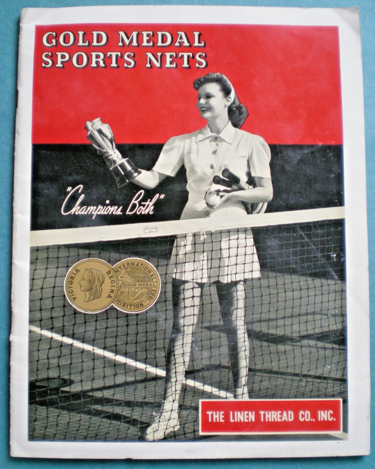 1942 WWII Linen Thread Co Gold Medal Sports Nets Catalog Amherst College ~Letter
