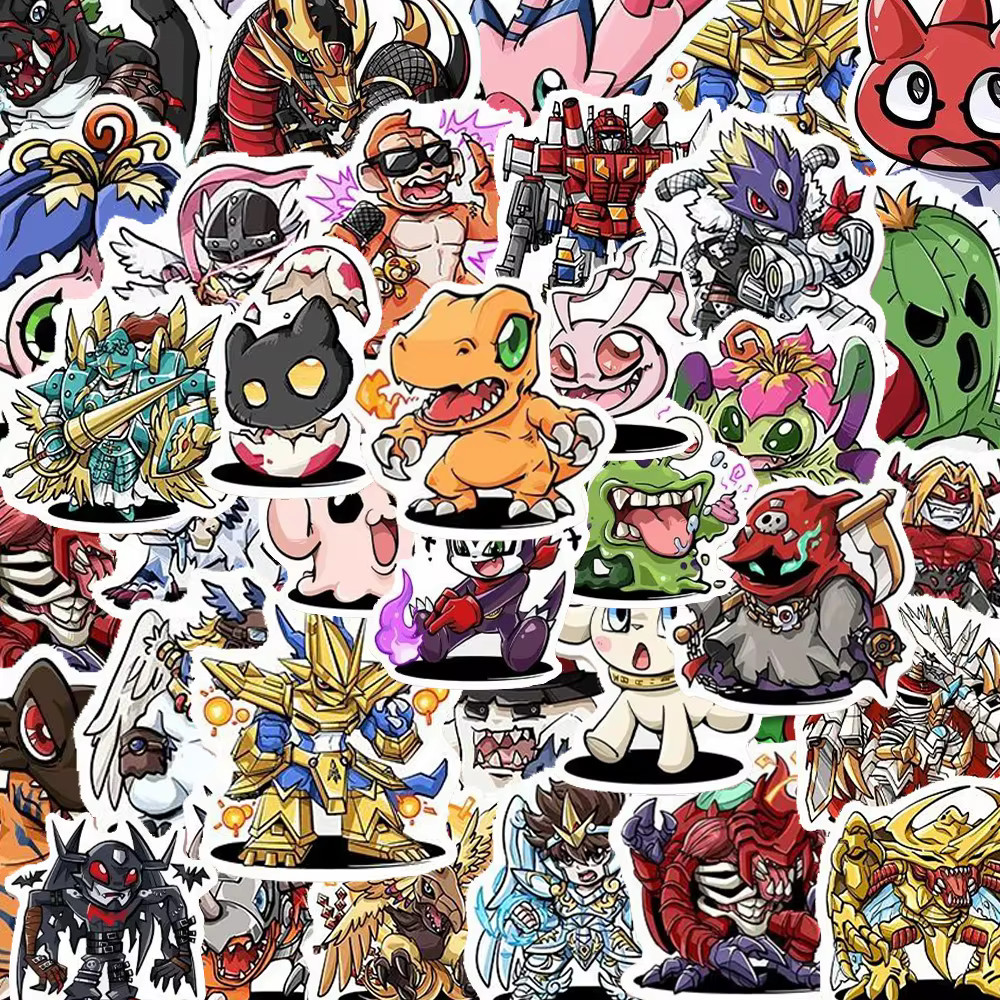 Digimon Stickers 50 Pack Decal Sticker Set Agumon War Greymon Large 2 Inch Avg.+ Digimon Stickers 50 Pack Decal Sticker Set Agumon War Greymon Large 2 Inch Avg.+