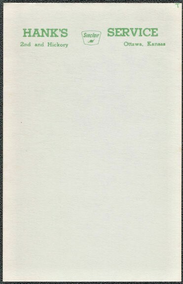 Vintage 1970s Sinclair Oil Gas Service Station Notepad Sheets Ottawa Kansas NOS