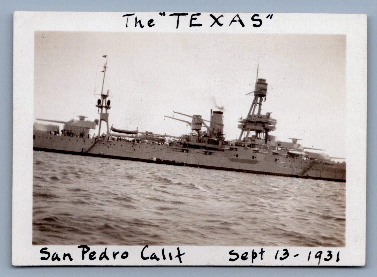 c1931 USS Texas BattleShip Photo San Pedro California c1931 USS Texas BattleShip Photo San Pedro California