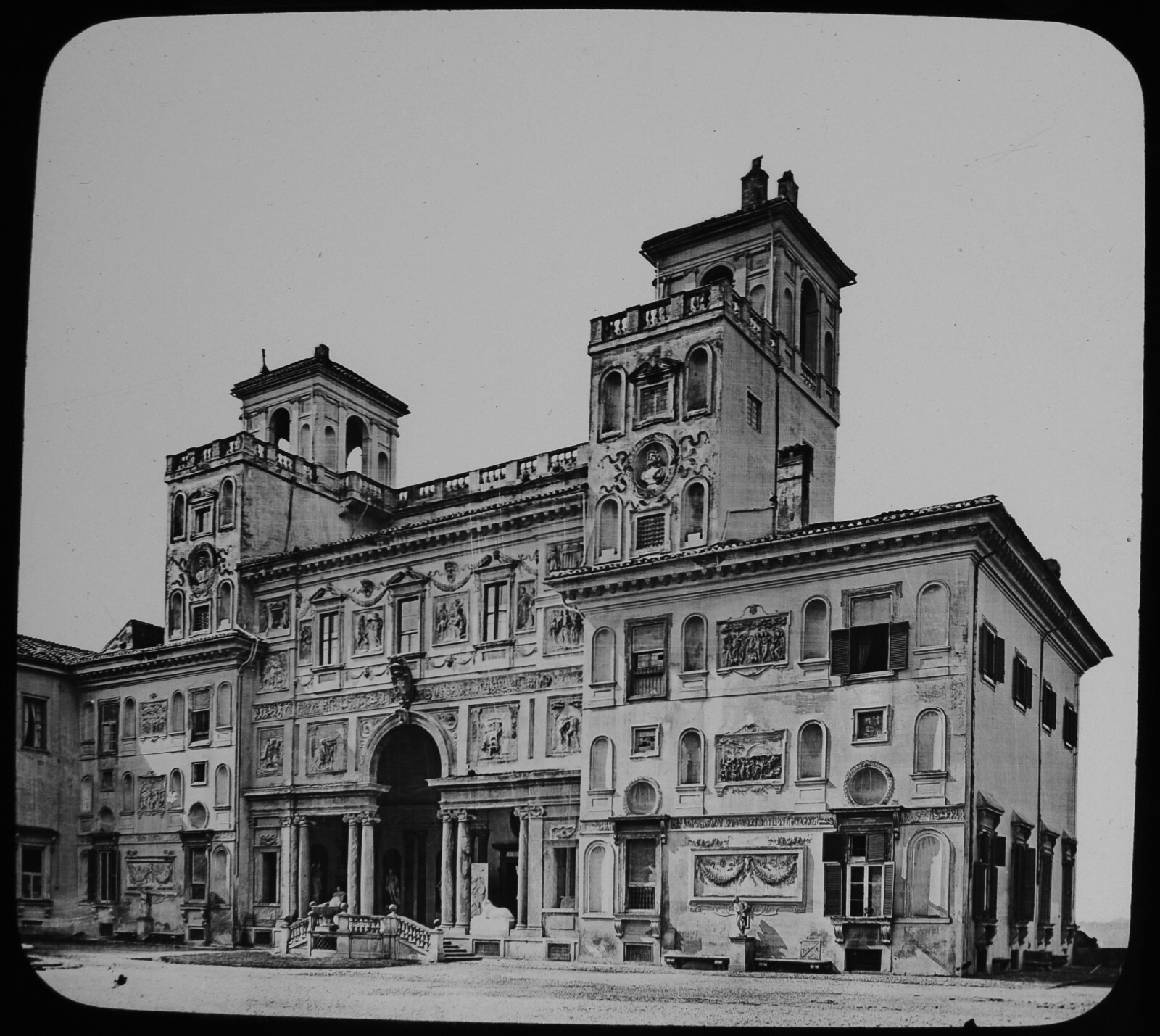 THE VILLA MEDICI ROME ITALY C1890 PHOTO Magic Lantern Slide