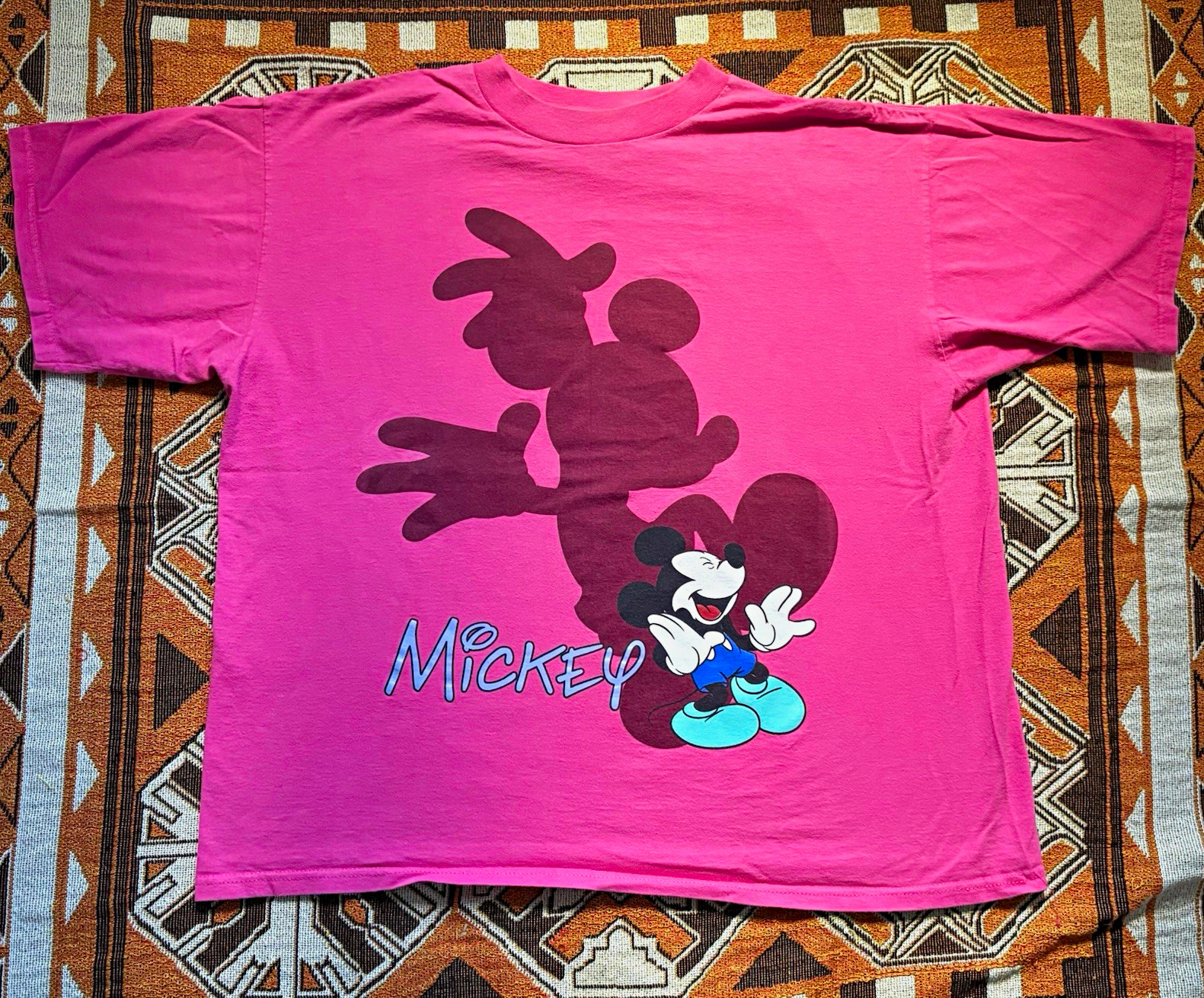 Vintage Mickey Unlimited Disney Mickey Mouse Pink junbo print T-Shirt size Large