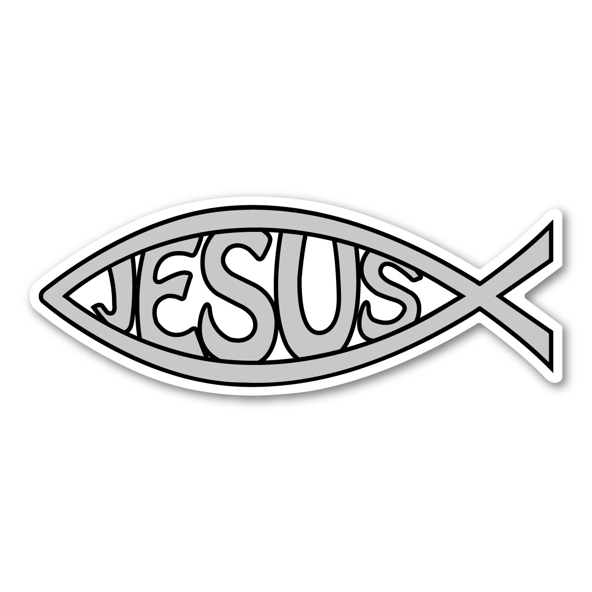 Silver Jesus Fish Mini Magnet Silver Jesus Fish Mini Magnet