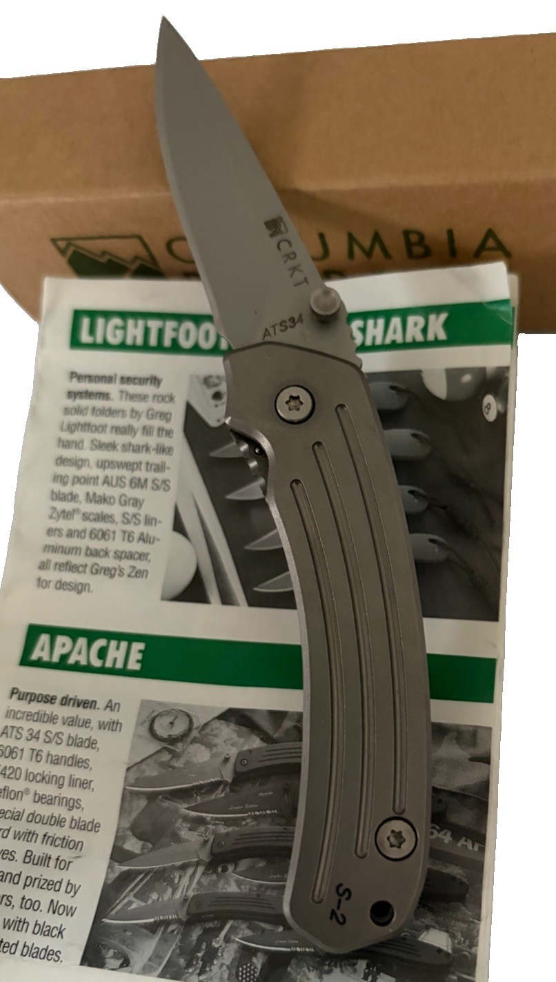 Vintage CRKT 7501 S-2 ATS-34 6AL-4V Titanium Frame Lock Knife NOS Box