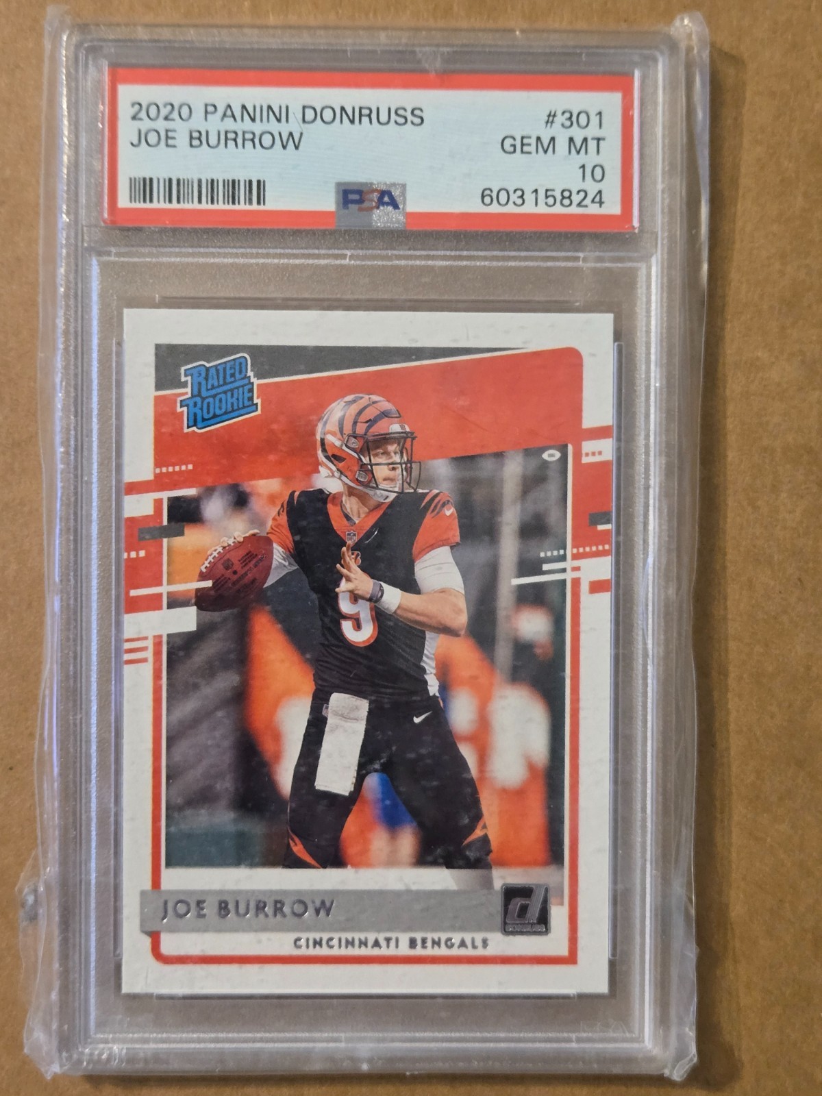 2020 DONRUSS JOE BURROW ROOKIE #301 GRADED PSA 10 GEM MINT