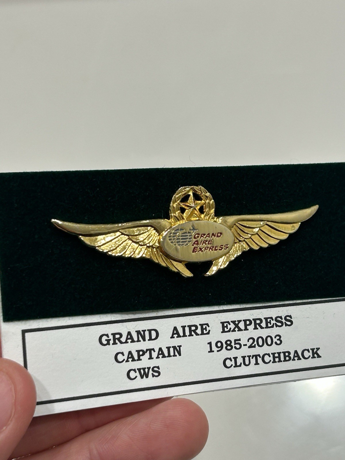 Vintage Grand Aire Express Captain Pilot Wings 3