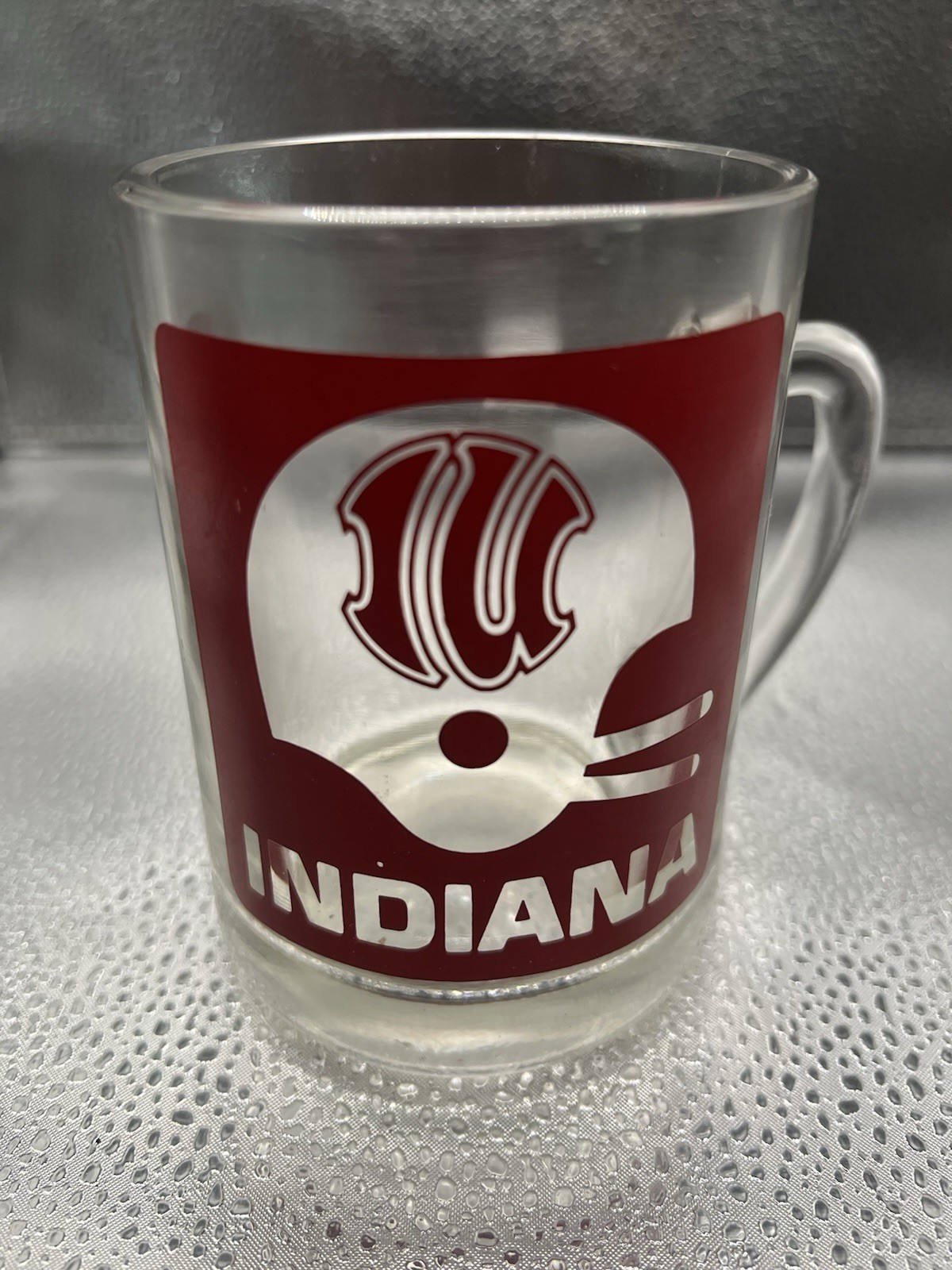 Vintage Indiana University IU Hoosiers Glass Coffee Mug Old School Logo USA Vintage Indiana University IU Hoosiers Glass Coffee Mug Old School Logo USA