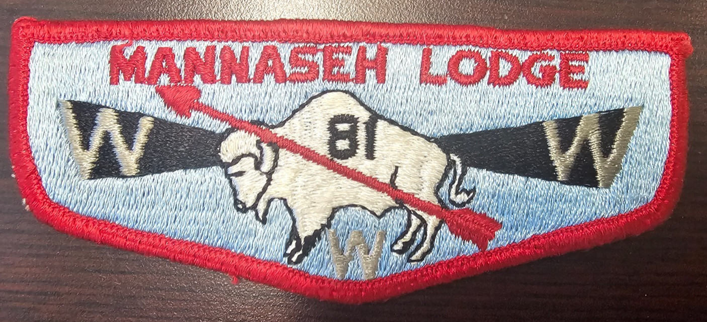 OA Mannaseh Lodge 81 - Pre FDL Issue flap s6a - No Bead on Rays - Nose Outlined