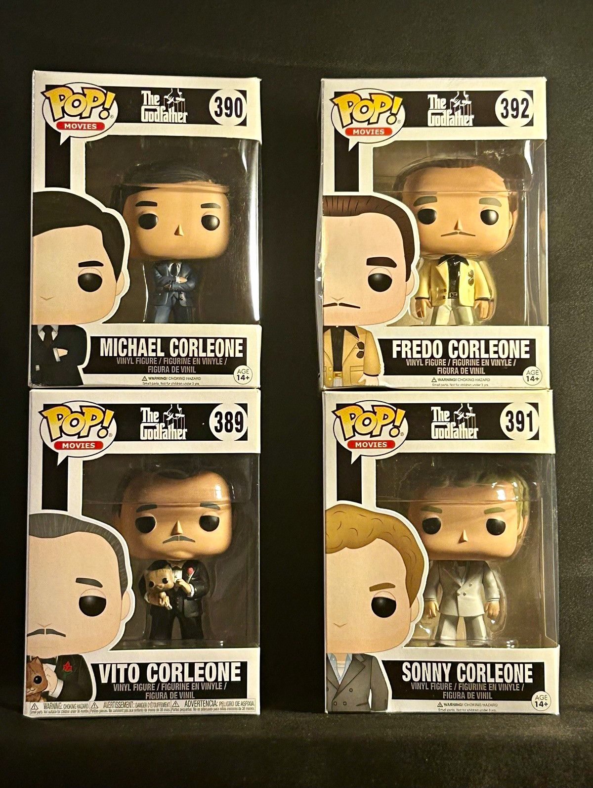 Funko Pop Movies The Godfather Vito #389 Michael #390 Sonny #391 Fredo #392