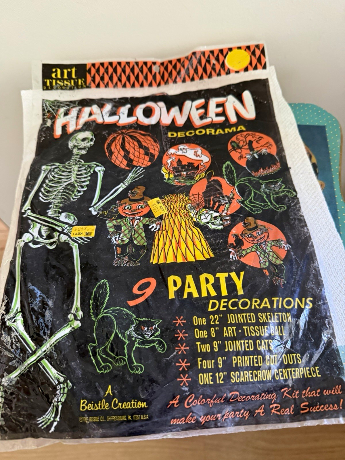 Beistle Vintage Halloween Decorama Tabletop Party Decor, Jack-o'-lantern NOS