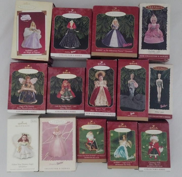 Hallmark Keepsake Barbie Madame Alexander Ornaments Original Boxes Lot