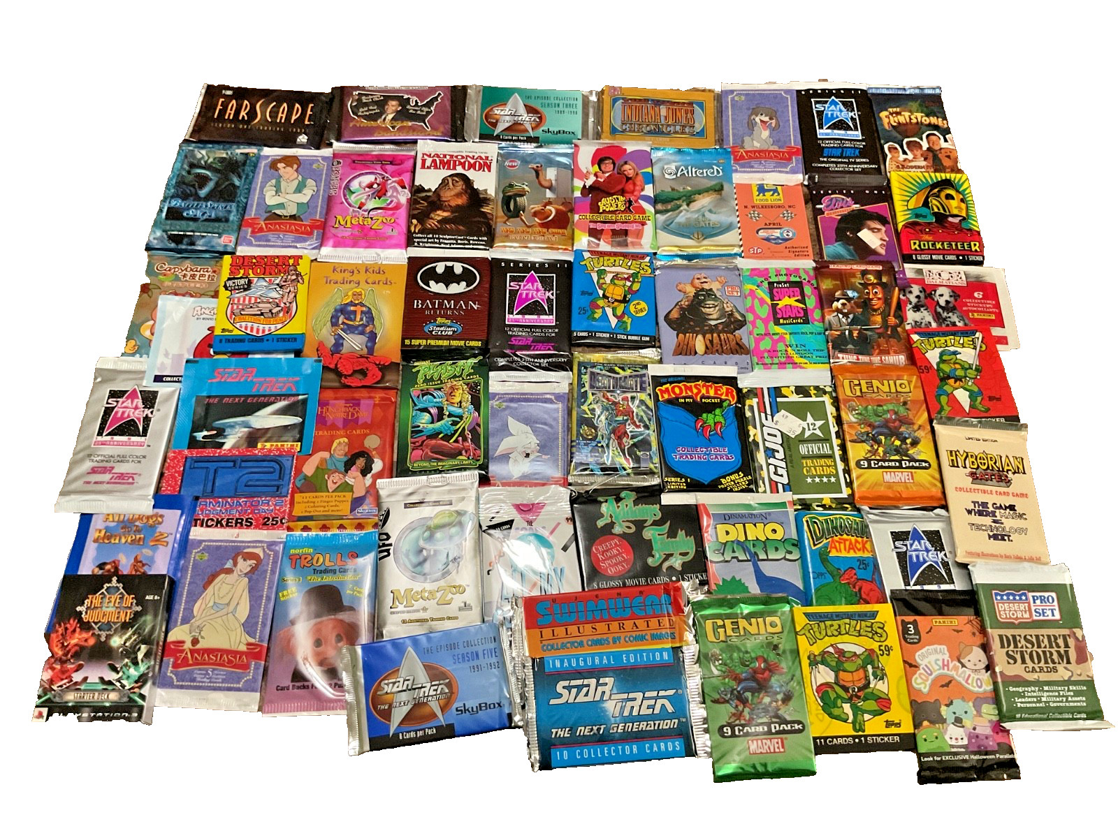 40 Sealed Vintage 90’s 00’s Non Sports Trading Card Packs + Rat Pack Card Deck