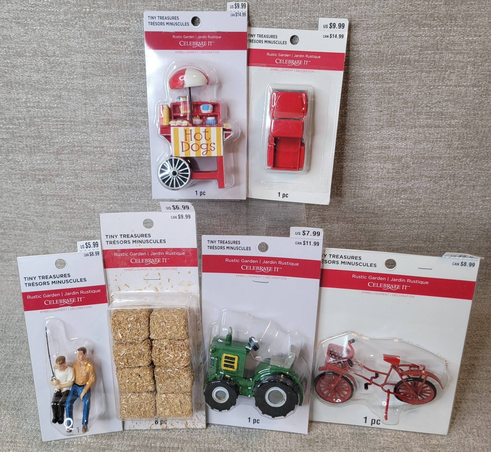 Ashland Tiny Treasures Mini Embellishments Hot Dog Stand Truck Bike Tractor NEW