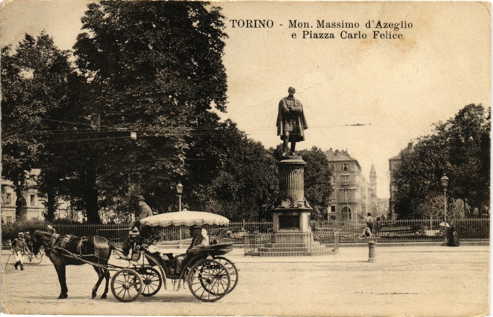 TURIN CITY - Piazza Carlo Felice and Monument to Massimo d\'Azeglio - NV - DT092