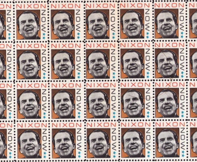 NIXON NOW • 1972 Presidential Campaign • Sheet & Blocks of Stamps • No Gum _mb