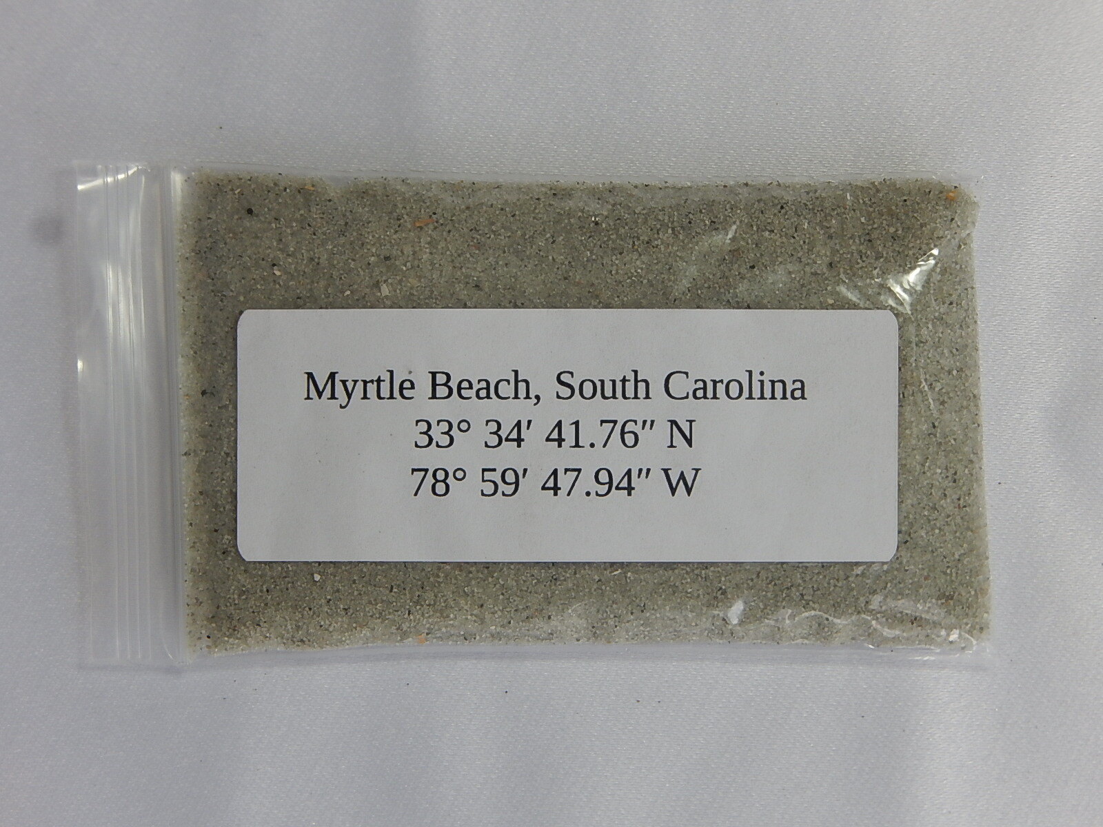 1 oz Sample Bag Natural Fine Sand Myrtle Beach SC South Carolina craft favor