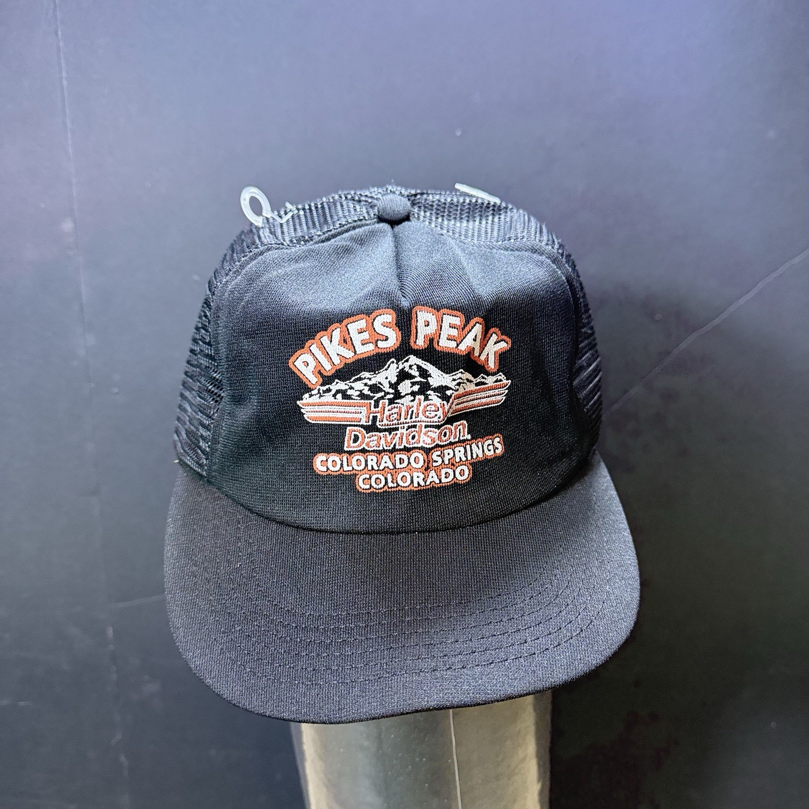 Vintage 80s Harley Davidson Trucker Hat Men’s Pikes Peak Colorado Springs, CO