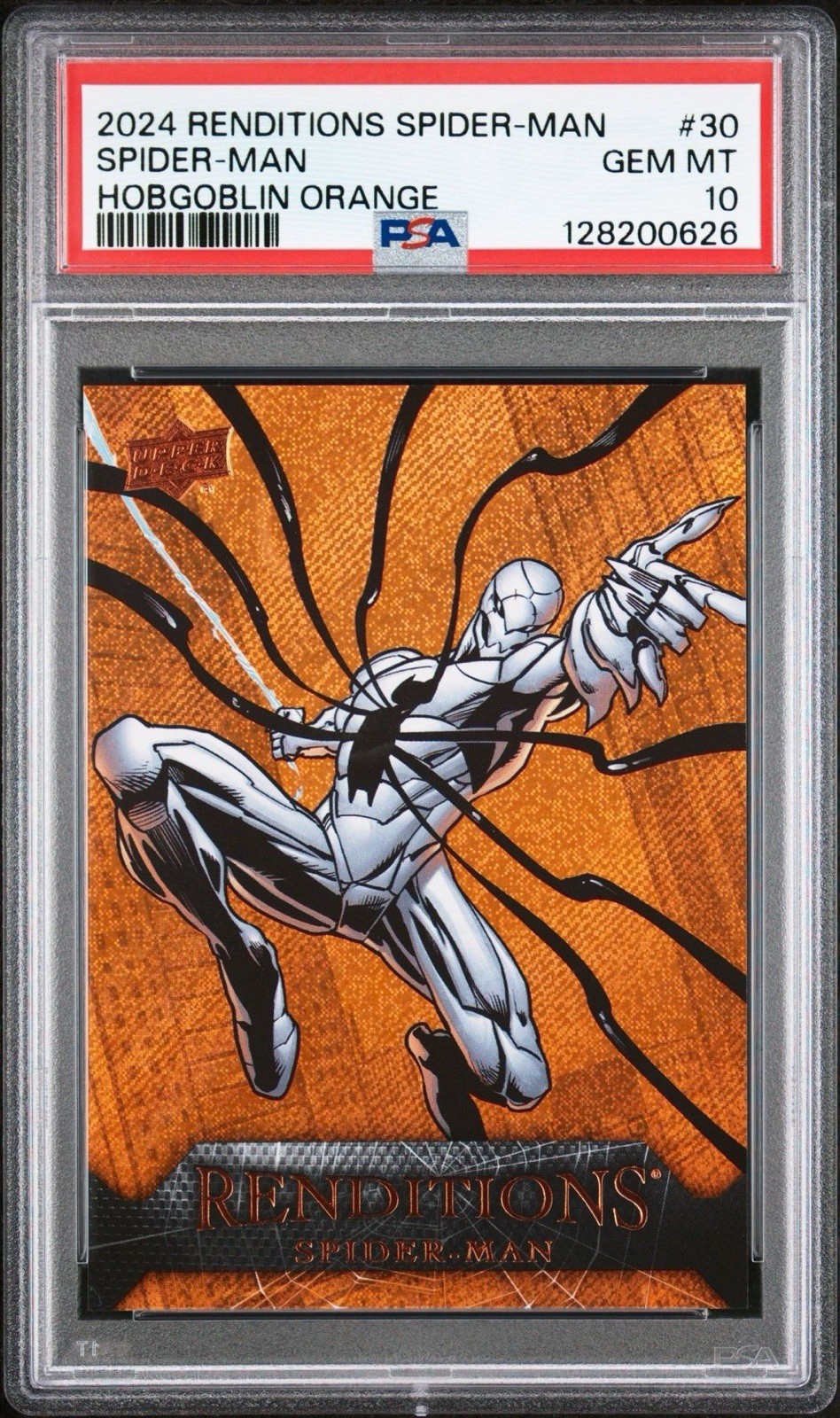 2024 UPPER DECK MARVEL RENDITIONS #30 SPIDER-MAN HOBGOBLIN ORANGE PSA 10 /299