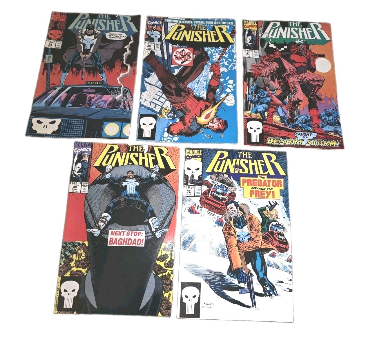 Marvel Comics The Punisher (1991 5-Issue Run) Issue 45 Through 49 Raw Ungraded