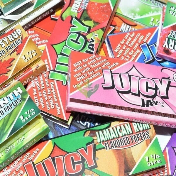 10x Juicy Jay\'s Rolling Papers Flavored KING SIZE Variety Bundle 