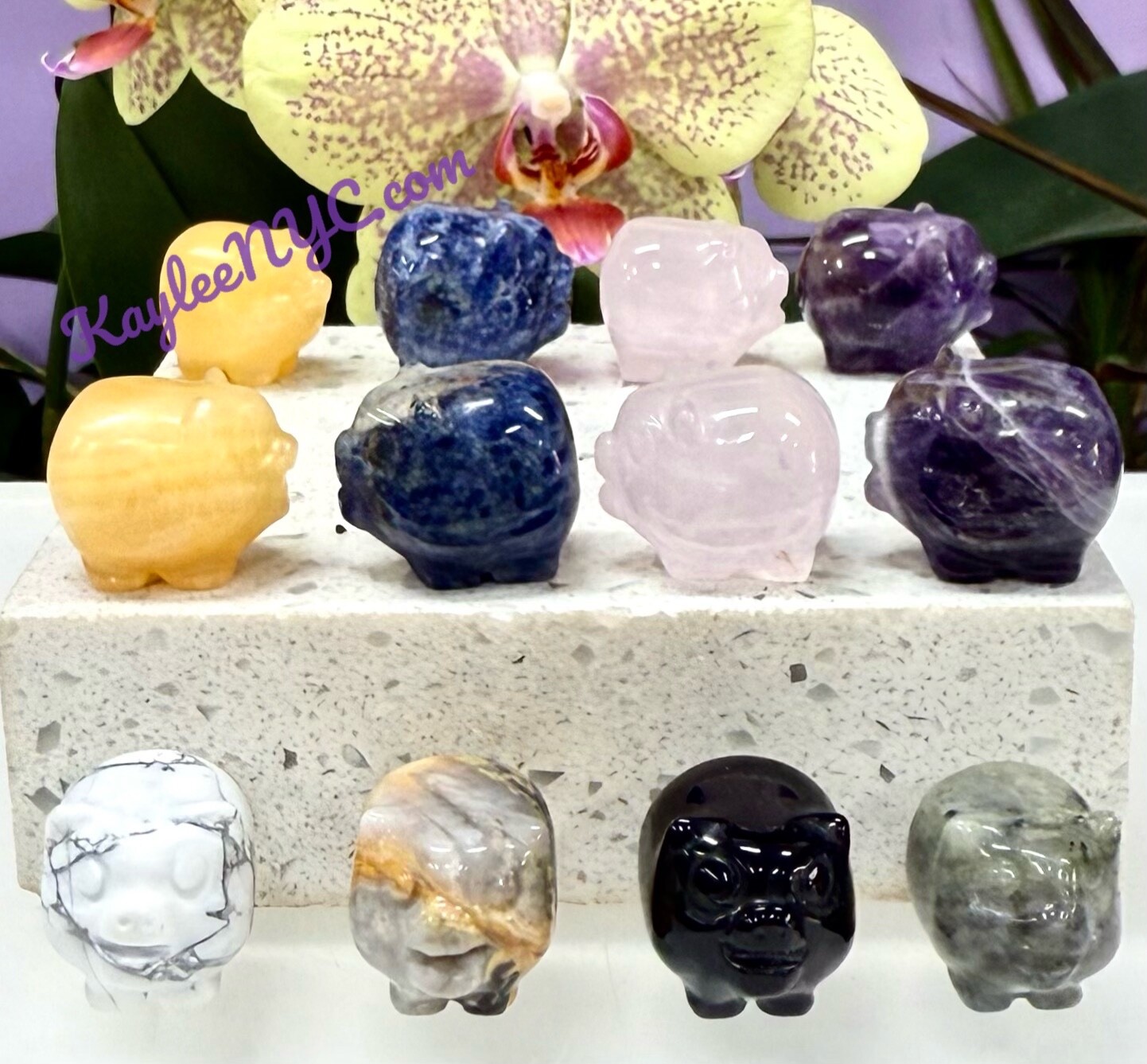 Wholesale Lot 12 PCs 1” Natural Crystal Pig  Healing Energy