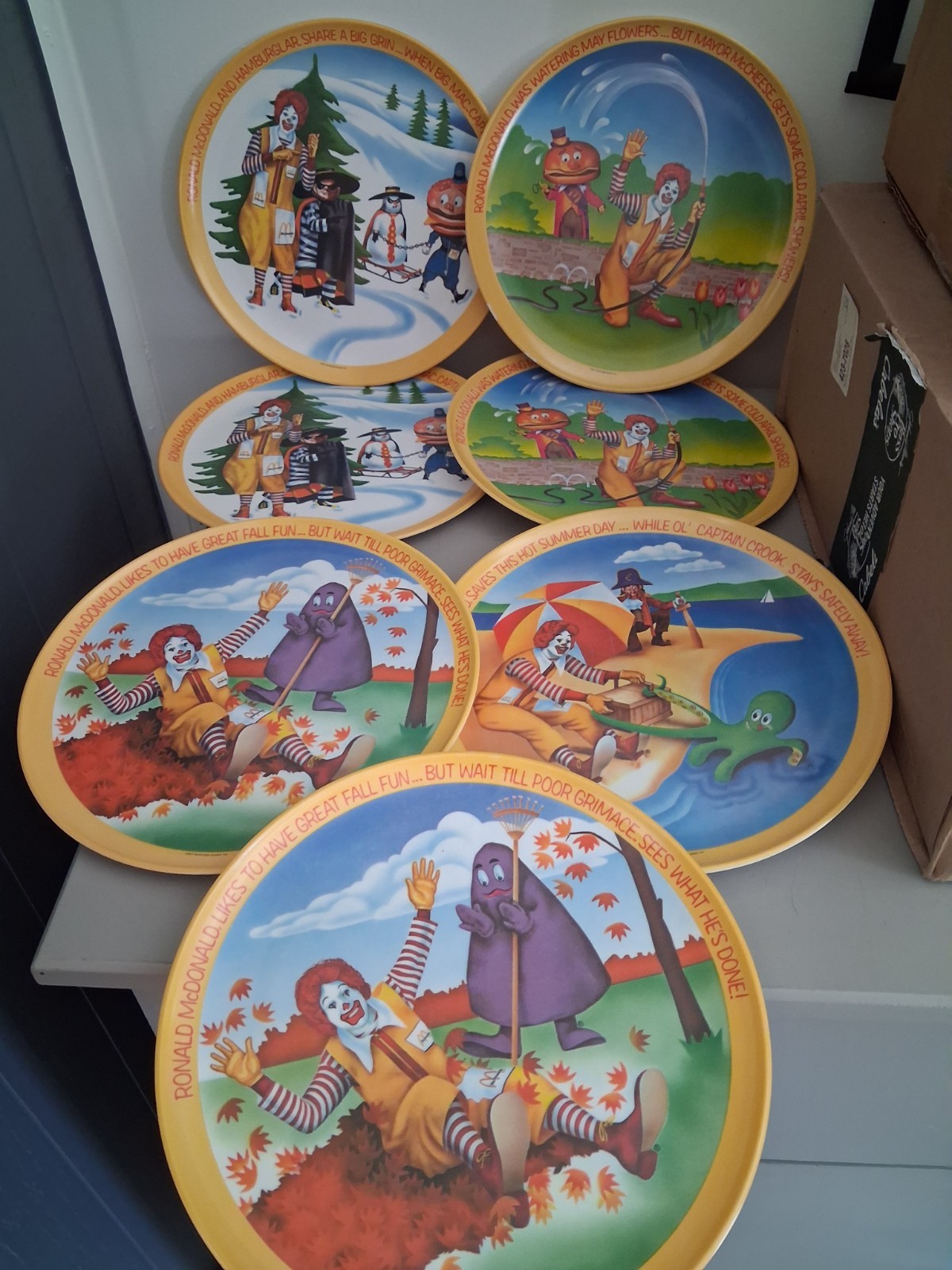 L0T of 7 McDonalds 1977 Spring Summer Winter Fall Plates Set Lexington L0T of 7 McDonalds 1977 Spring Summer Winter Fall Plates Set Lexington