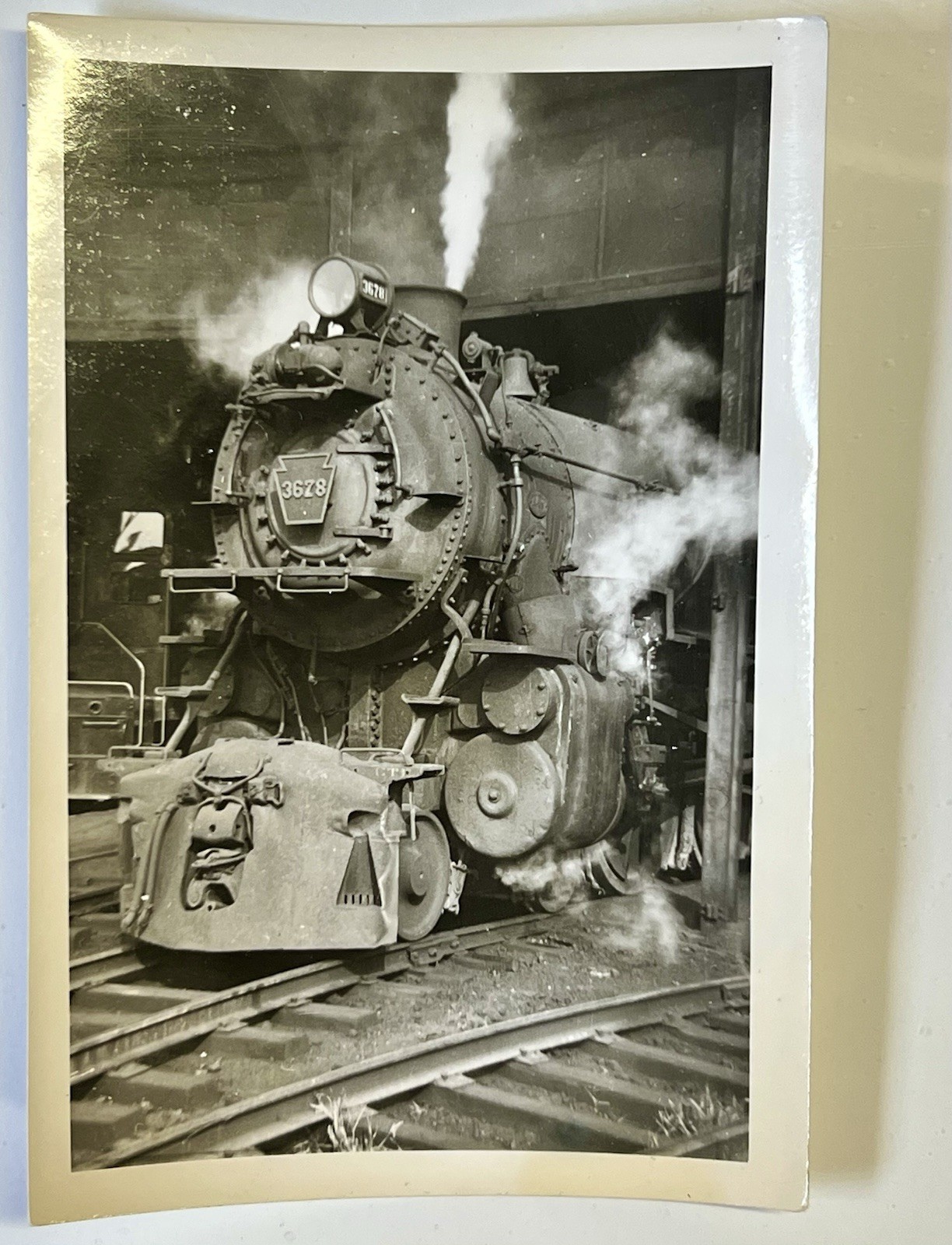 AUTHENTIC ORIGINAL PRR PENNSYLVANIA RAILROAD ENGINE 3678 PHOTO NARBERTH PA 3\