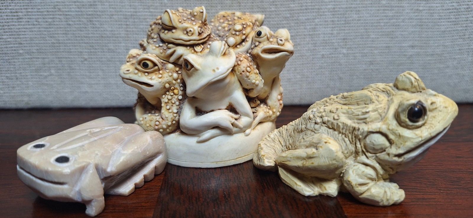 Vintage Harmony Kingdom Puddle Huddle & 1988 Red Mill Toad Frog Lot Zambia Stone