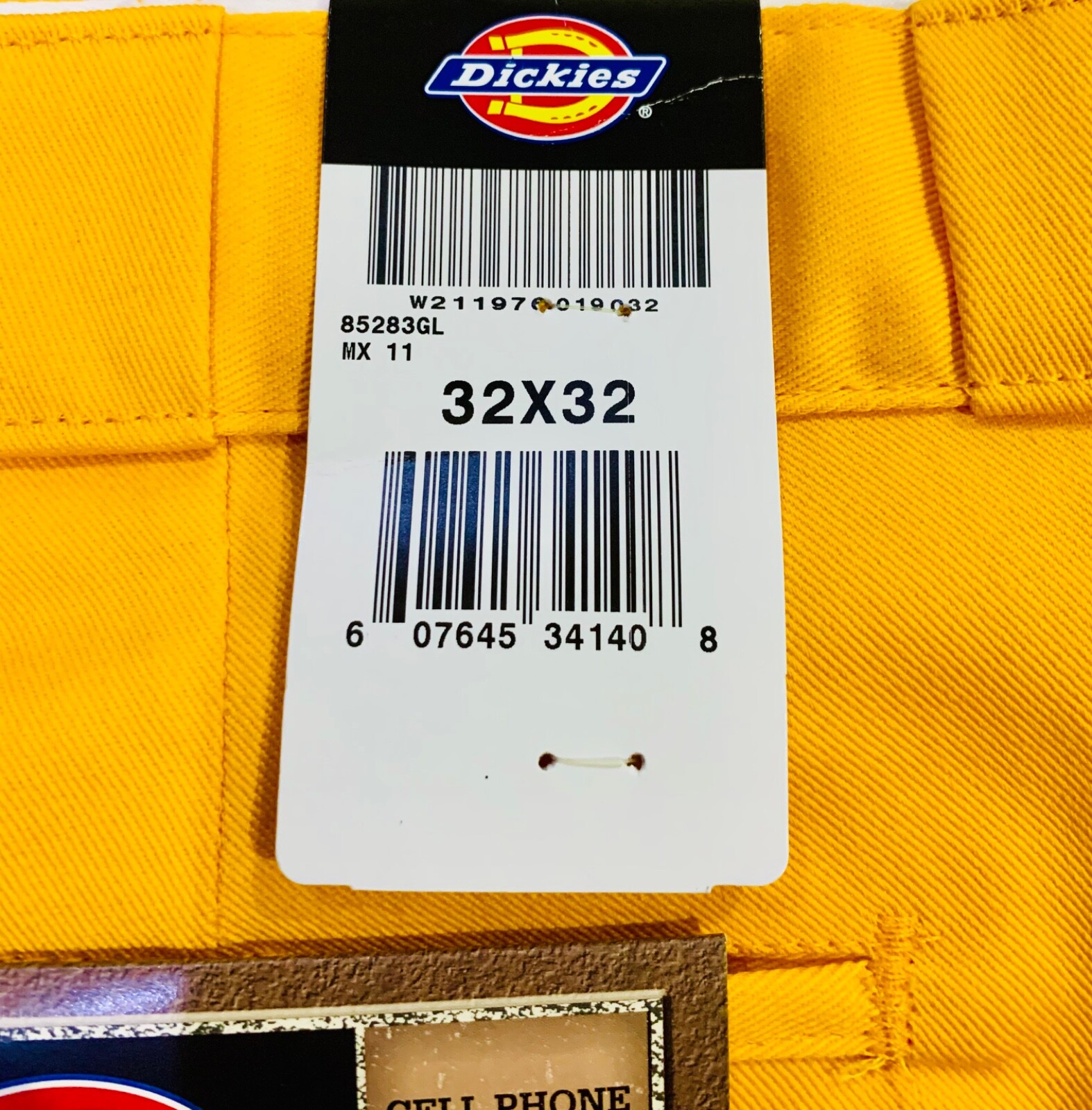 Vintage Y2K Dickies Double Knee Cell Phone Work Pant Gold Yellow 85283 NWT 32-48