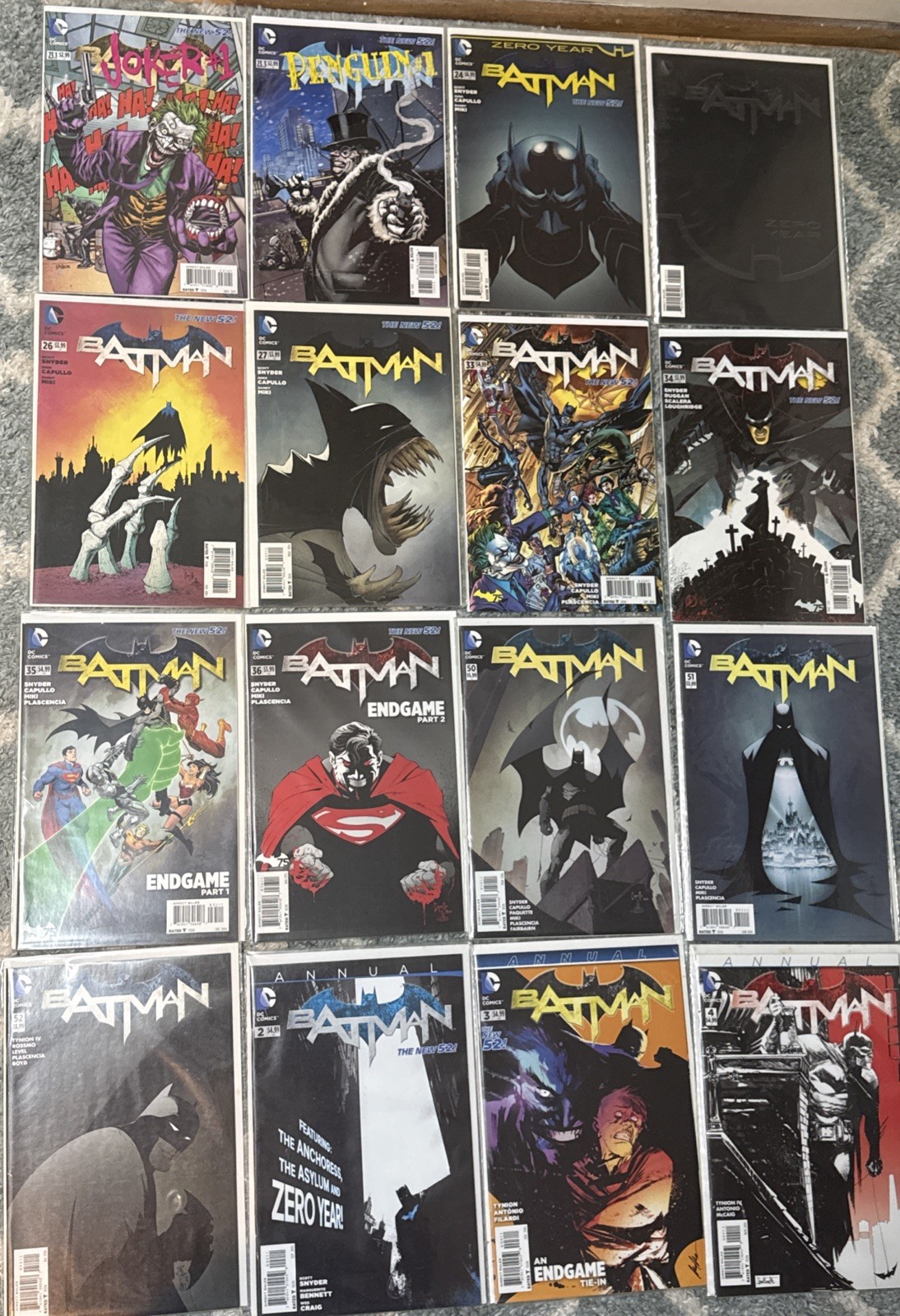 Batman New 52 Lot Of 16 #23.1, 23.3, 24-27, 33-37, 50-52, Ann. #2-4 DC, 2011) NM Batman New 52 Lot Of 16 #23.1, 23.3, 24-27, 33-37, 50-52, Ann. #2-4 DC, 2011) NM