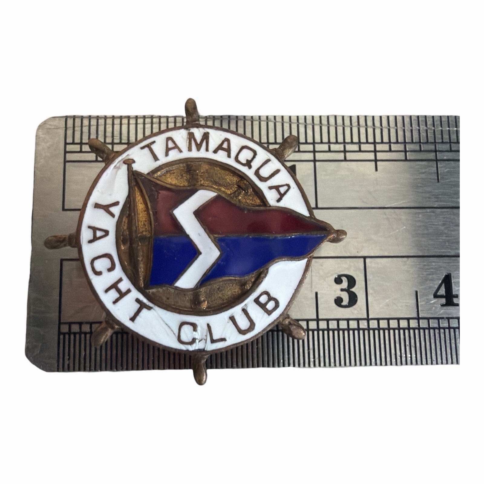 Vintage Tamaqua Yacht Club Enamel Pin Badge Sheepshead Bay Brooklyn NY Maritime