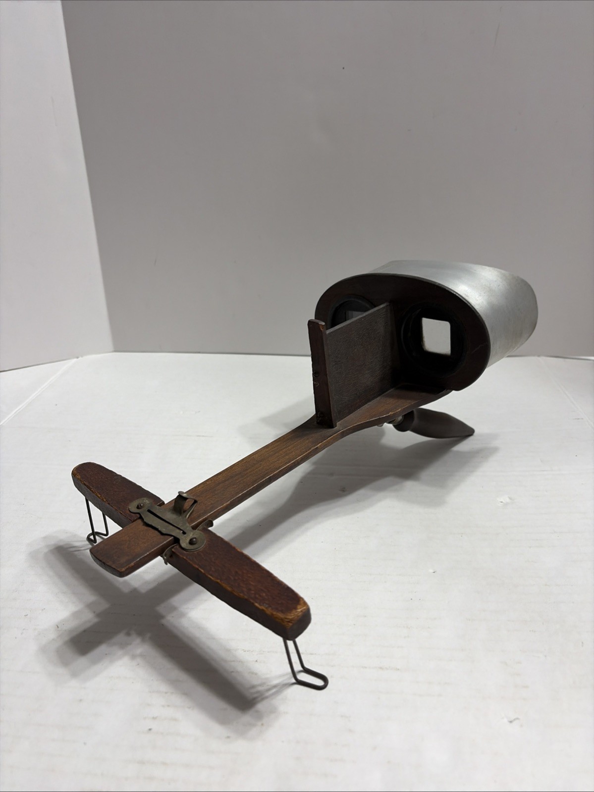 Antique Victorian Stereoscope Double Viewer Wood Metal AS IS