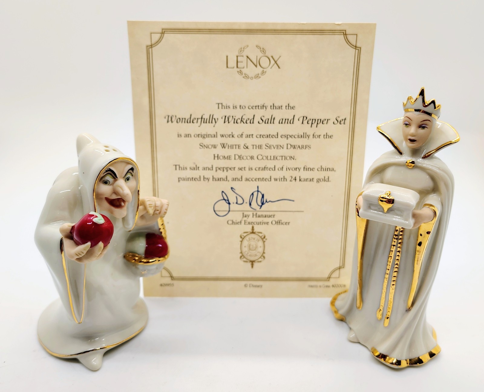 LENOX DISNEY \'Wonderfully Wicked\' Salt and Pepper Set/NEW LENOX DISNEY \'Wonderfully Wicked\' Salt and Pepper Set/NEW