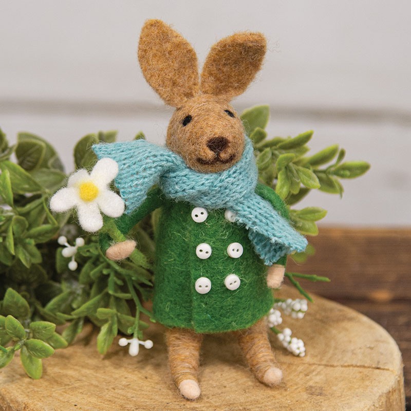 Easter Darling Daisy Bunny Felt Critter Spring Gift Home Decor Ornament Holiday