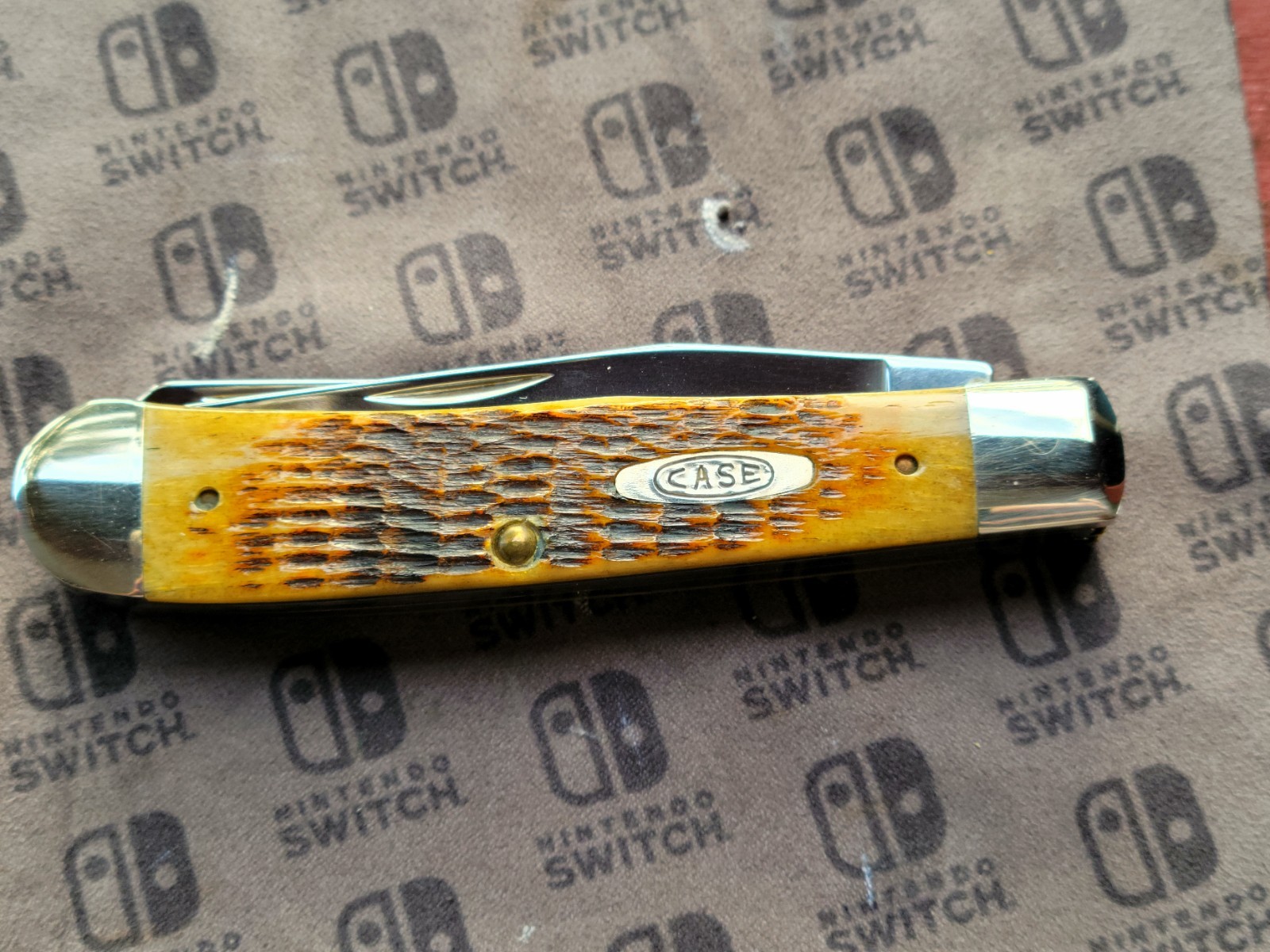 Vintage 1996 Case XX 4 Dot Trapper 6254 SS Amber Bone Two Blade Pocket Knife Vintage 1996 Case XX 4 Dot Trapper 6254 SS Amber Bone Two Blade Pocket Knife